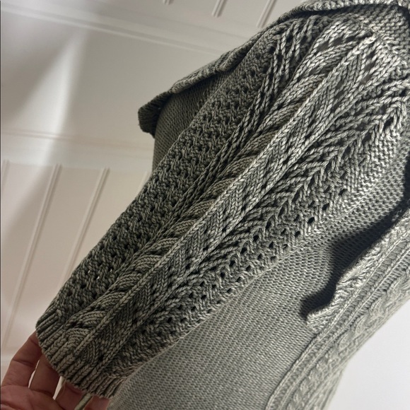 WHBM White House black market large knit ruffle sweater forever olive green L - Picture 6 of 14